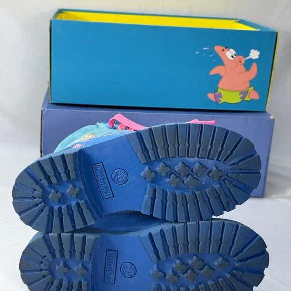 TIMBERLAND x SpongeBob 6 Inch Waterproof Nubuck Leather Boots Size 2 Youth